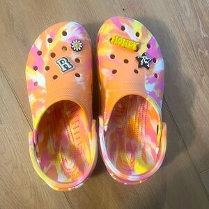 Womens Tye Dye Crocs + Jibitz